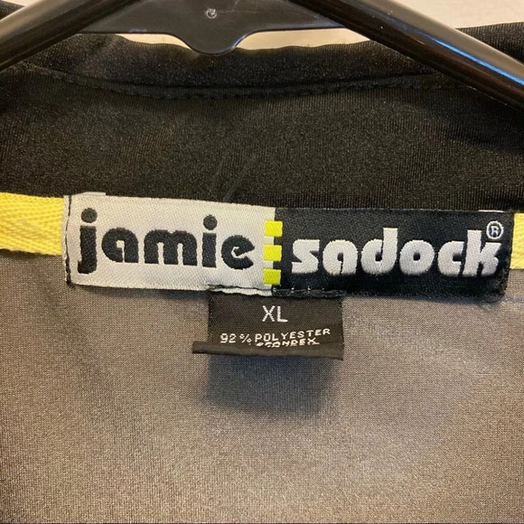 JAMIE SADOK Sz XL Biking Sheen Fabric Short Sleeve T-shirt Polo  Style Shirt - Picture 2 of 8